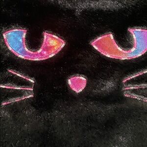 Halloween Black Cat Plush Tote Bag